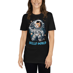 cat astronaut in space unisex t-shirt