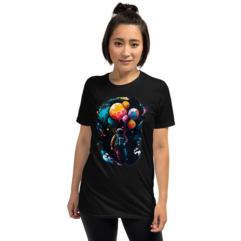 Astronaut in Space with Balloons Unisex T-Shirt