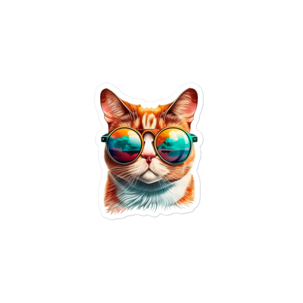 Cat In Sunglasses Bubble-free stickers