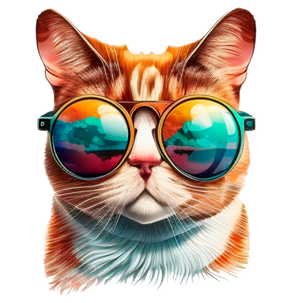Cat In Sunglasses Bubble-free stickers