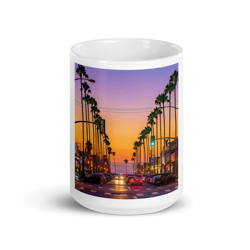 newport aveune, ocean beach large white glossy mug