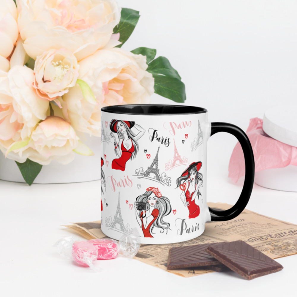 Love Paris Coffee Mug with Color Inside