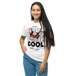 stay cool every day cute puppy unisex organic t-shirt