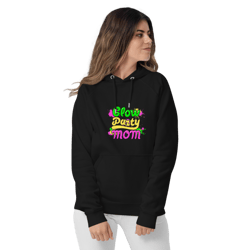 Glow Party Mom Unisex eco raglan hoodie