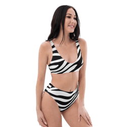 Zebra Skin Seamless Pattern Recycled high-waisted bikini
