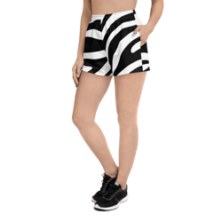 Zebra Skin Seamless Pattern Women’s Recycled Athletic Shorts