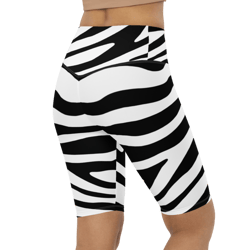 Zebra Skin Seamless Pattern Biker Shorts