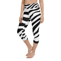 Zebra Skin Seamless Pattern Yoga Capri Leggings