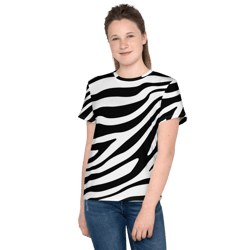 Zebra Skin Seamless Pattern Youth crew neck t-shirt