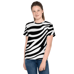 zebra skin seamless pattern youth crew neck t-shirt