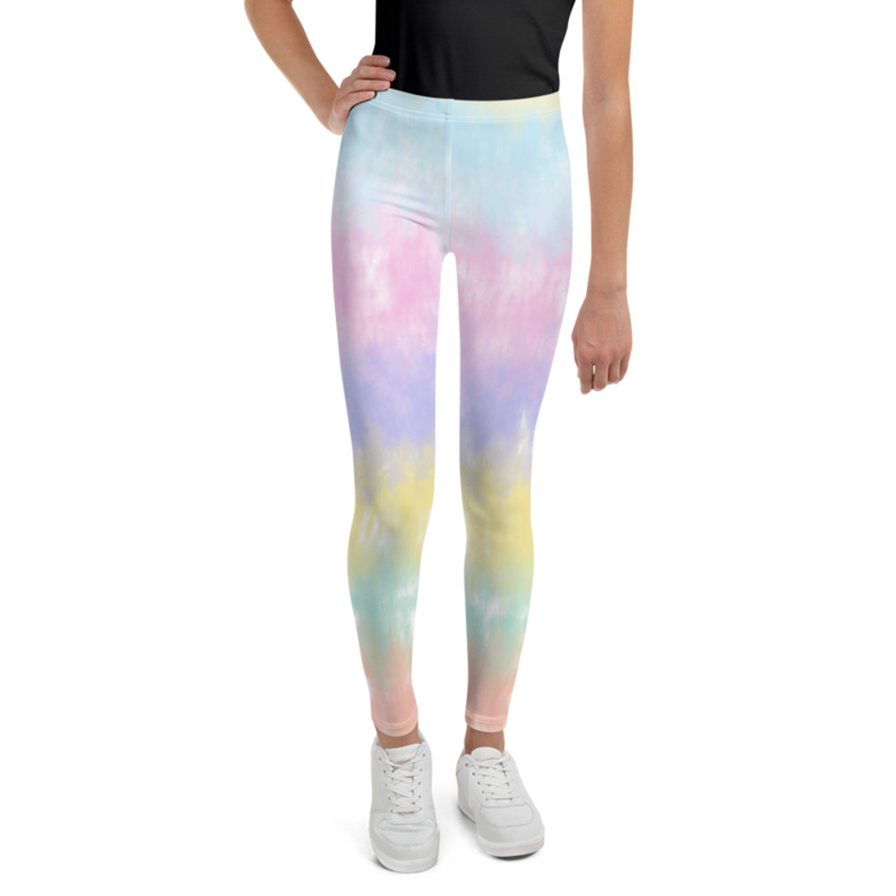 Multicolor Rainbow Striped Pattern Youth Leggings
