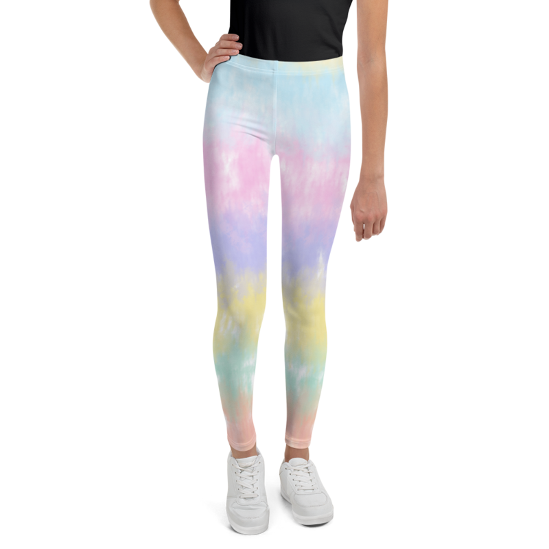 Multicolor Rainbow Striped Pattern Youth Leggings