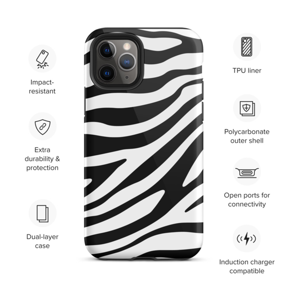 Zebra Skin Seamless Pattern Tough Case for iPhone