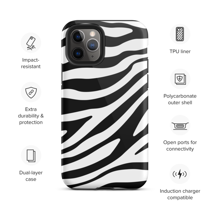 Zebra Skin Seamless Pattern Tough Case for iPhone