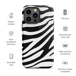 zebra skin seamless pattern tough case for iphone