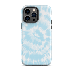 Blue and White Spiral Pastel Tie Dye Tough Case for iPhone®