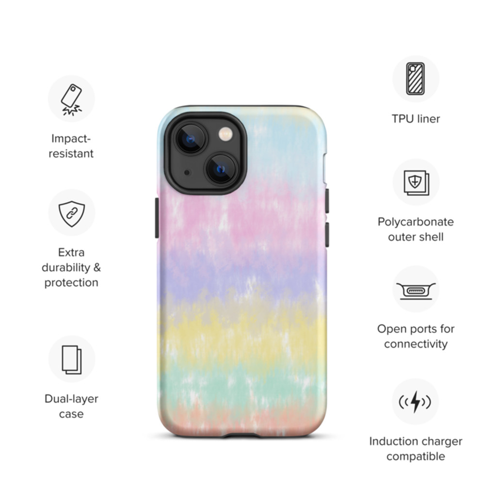 Multicolor Rainbow Striped Pattern Tough Case for iPhone®