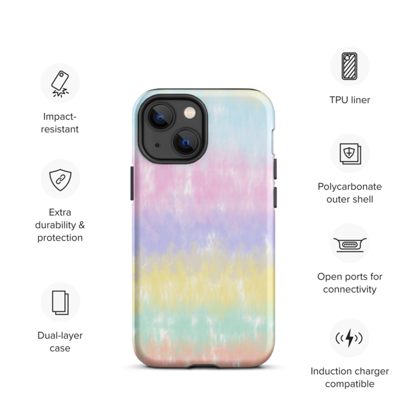 Multicolor Rainbow Striped Pattern Tough Case for iPhone®