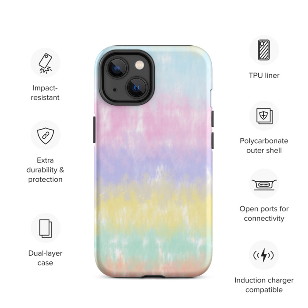 Multicolor Rainbow Striped Pattern Tough Case for iPhone®