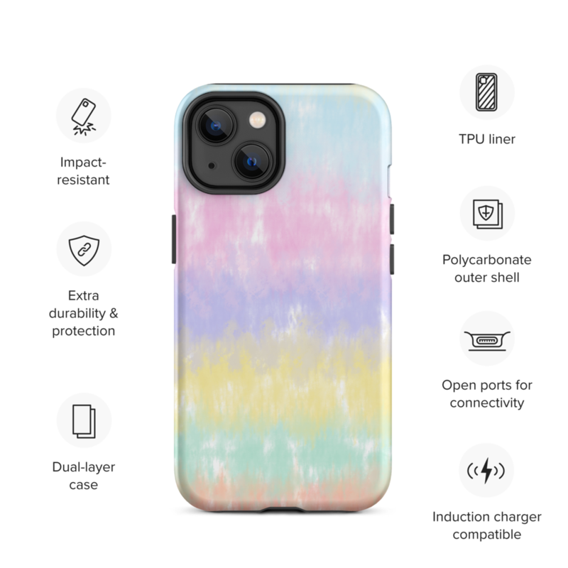Multicolor Rainbow Striped Pattern Tough Case for iPhone®