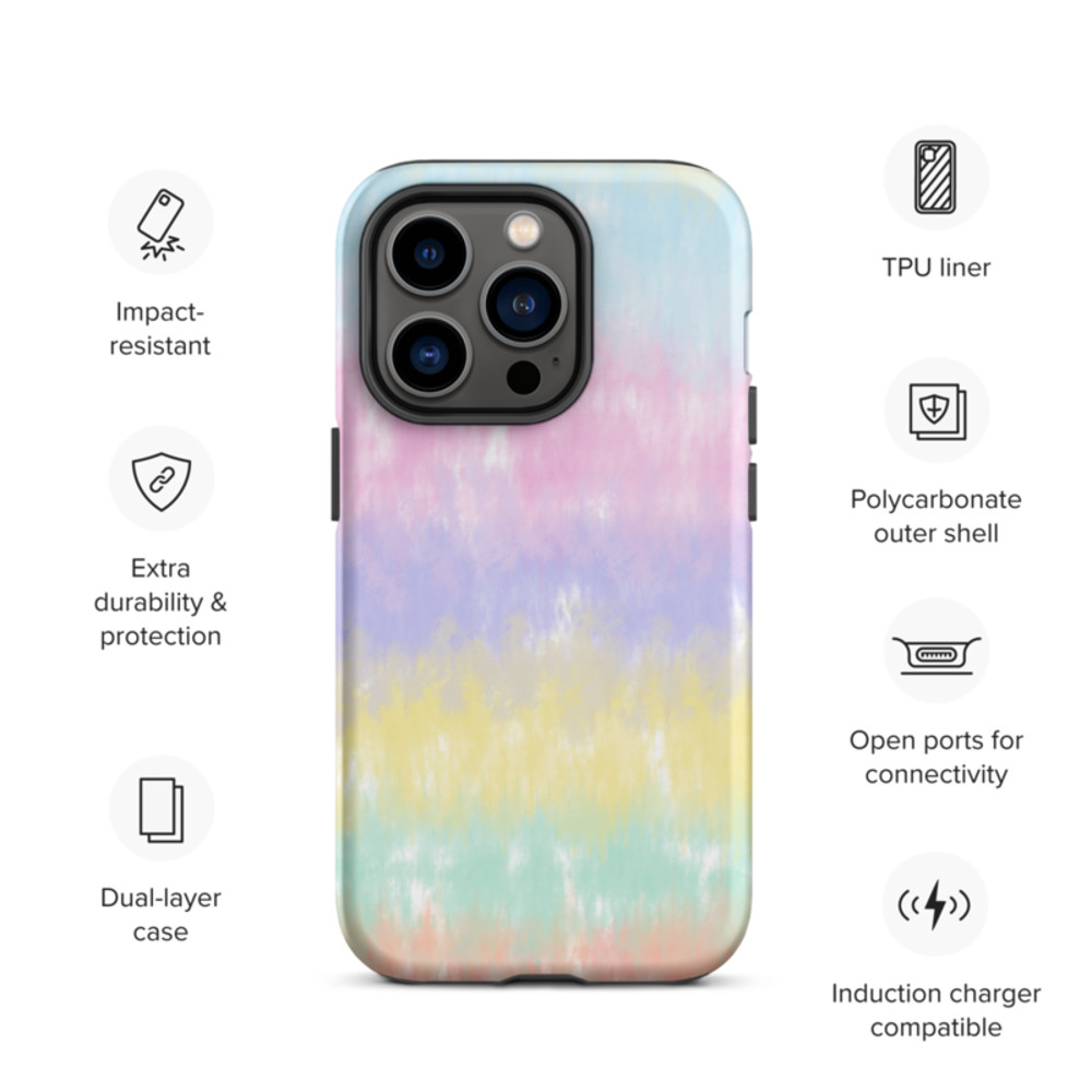 Multicolor Rainbow Striped Pattern Tough Case for iPhone®