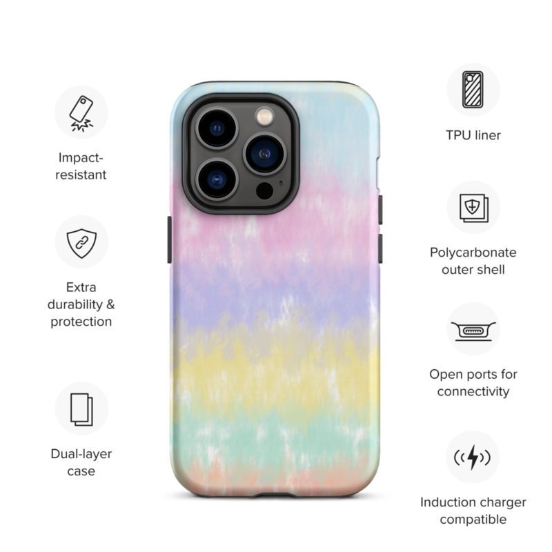 Multicolor Rainbow Striped Pattern Tough Case for iPhone®