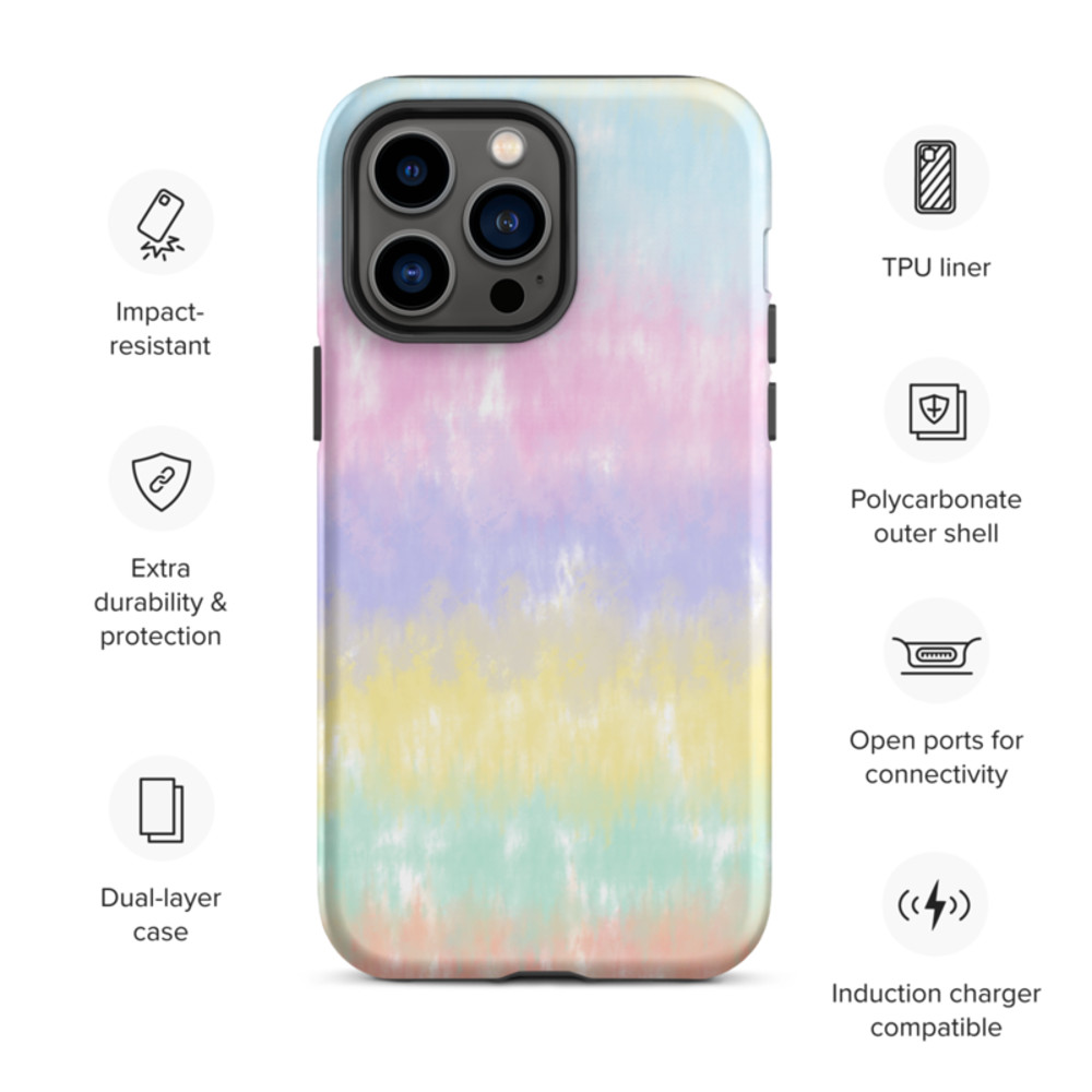 Multicolor Rainbow Striped Pattern Tough Case for iPhone®