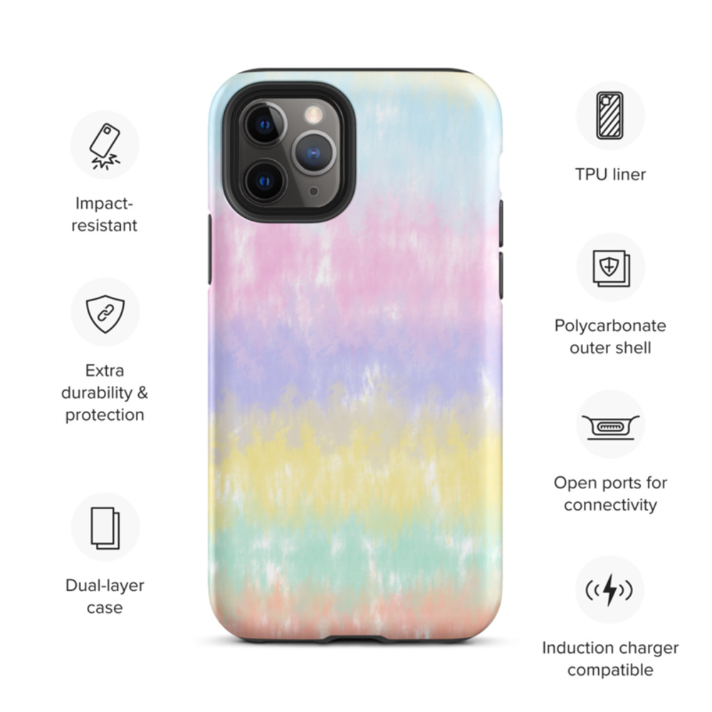 Multicolor Rainbow Striped Pattern Tough Case for iPhone®