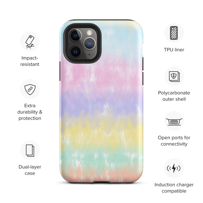Multicolor Rainbow Striped Pattern Tough Case for iPhone®