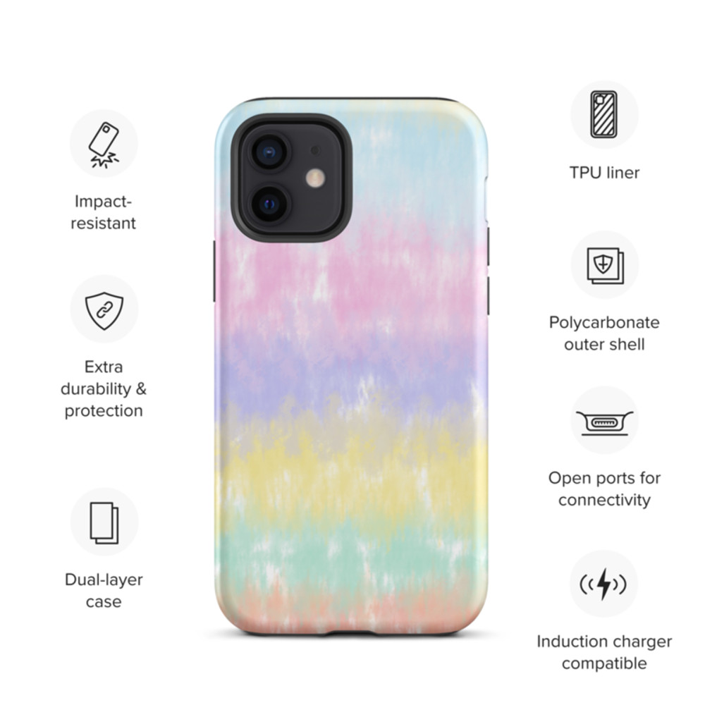 Multicolor Rainbow Striped Pattern Tough Case for iPhone®