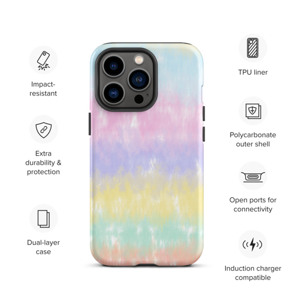 Multicolor Rainbow Striped Pattern Tough Case for iPhone®