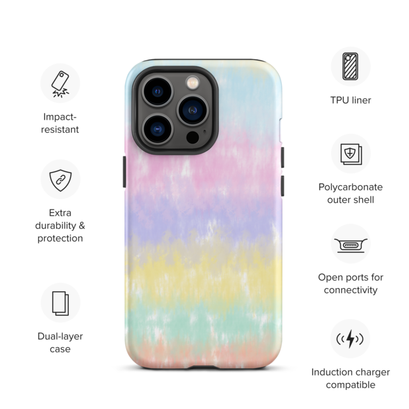 Multicolor Rainbow Striped Pattern Tough Case for iPhone®