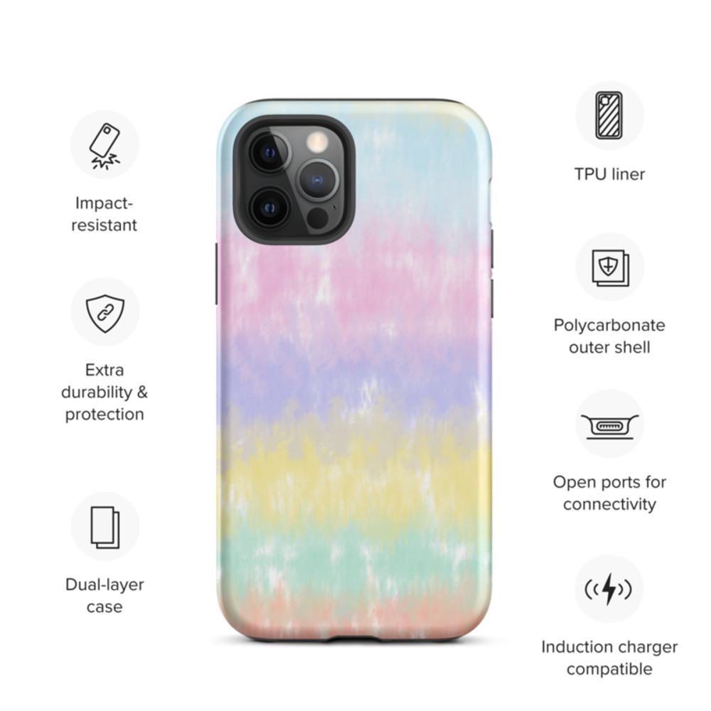 Multicolor Rainbow Striped Pattern Tough Case for iPhone®