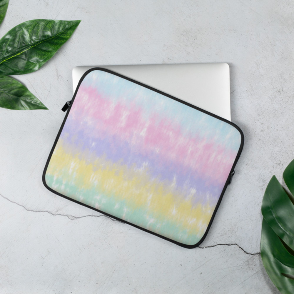 Multicolor Rainbow Striped Pattern Laptop Sleeve