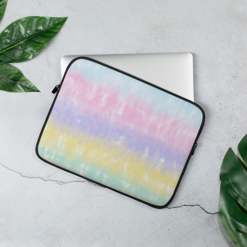 Multicolor Rainbow Striped Pattern Laptop Sleeve