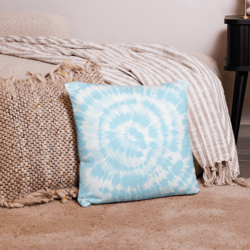 blue and white spiral pastel tie dye pillow case