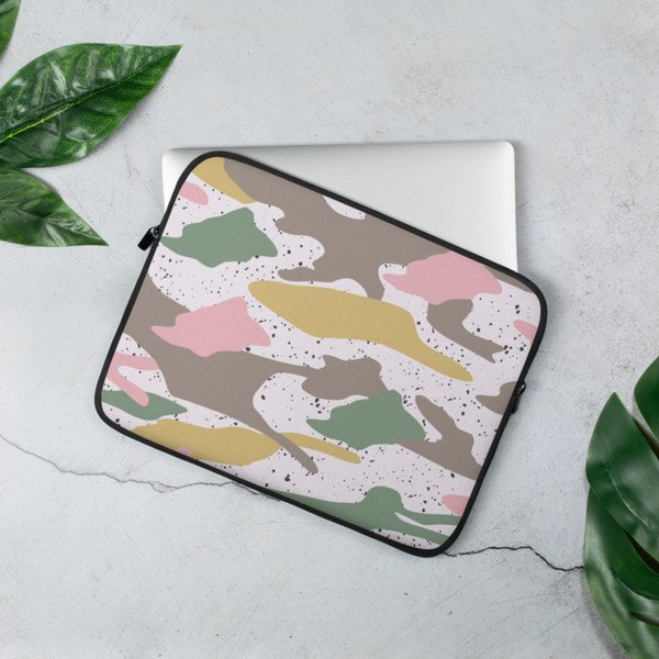 Modern Girly Camo Mix Colored Seamless Pattern Laptop Sleeve
