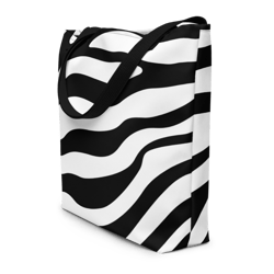zebra skin seamless pattern all-over print large tote bag