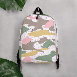 modern girly camo mix colored seamless pattern minimalist backpack