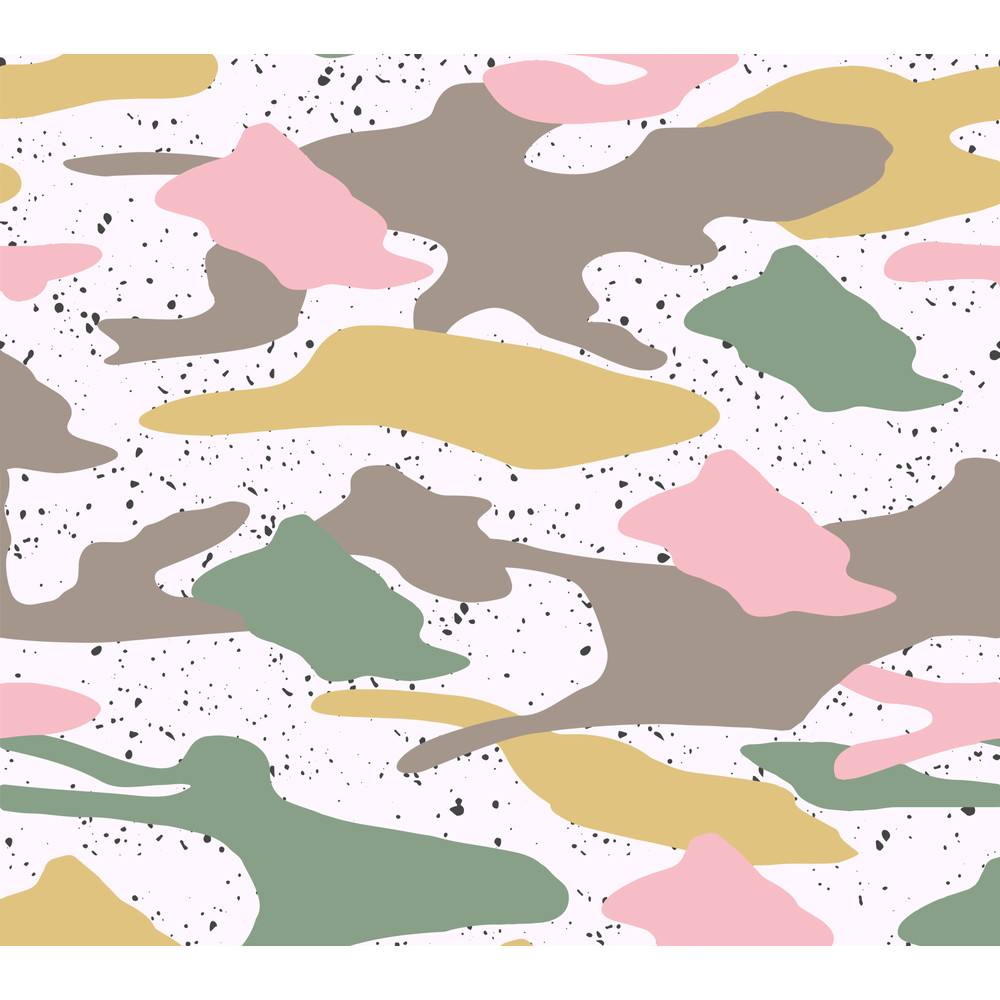 Modern Girly Camo Mix Colored Seamless Pattern All-Over Print Crop Tee