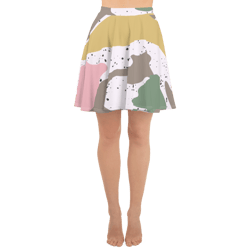 Modern Girly Camo Mix Colored Seamless Pattern Skater Skirt