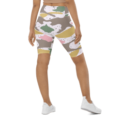 modern girly camo mix colored seamless pattern biker shorts