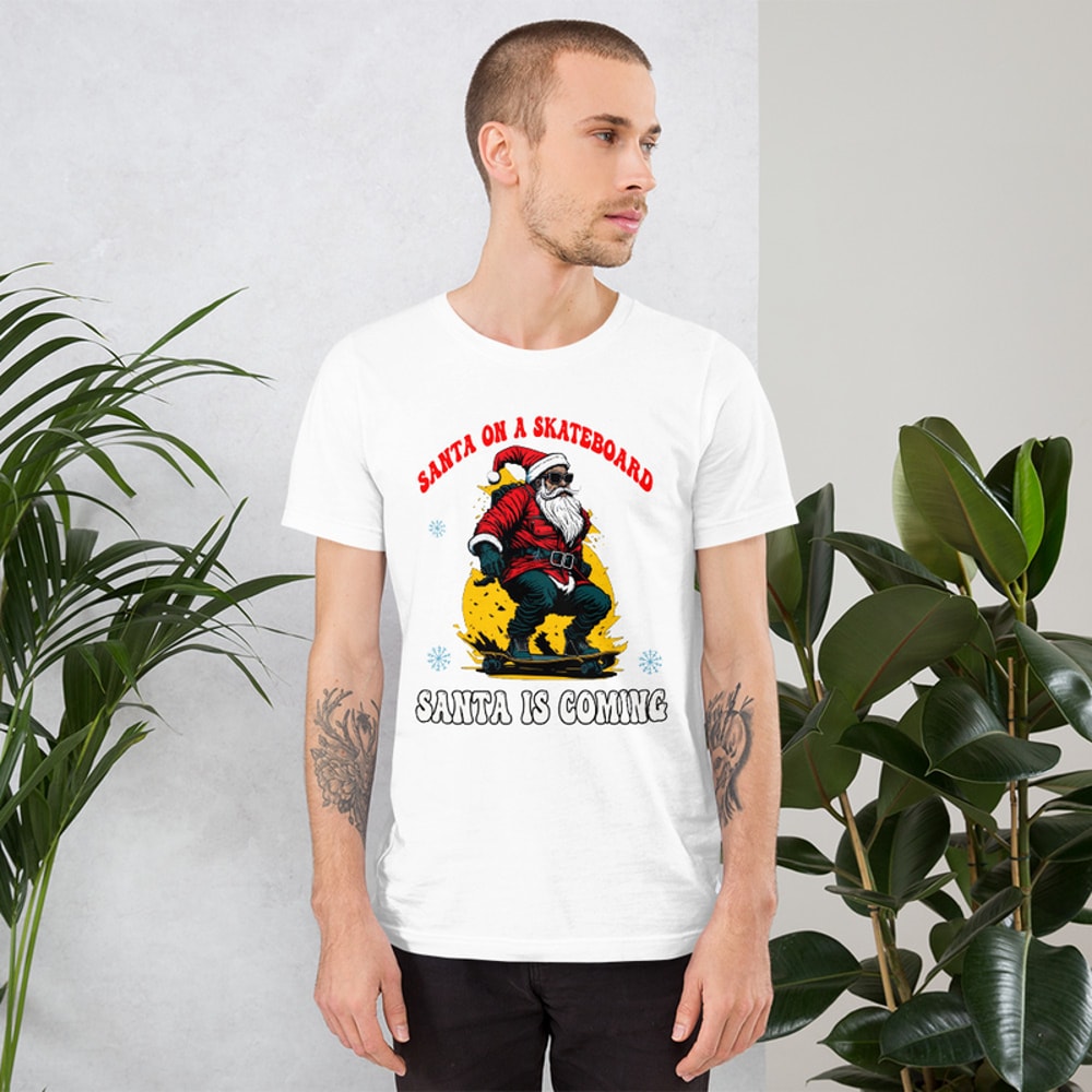 Santa on a Skateboard Unisex t-shirt
