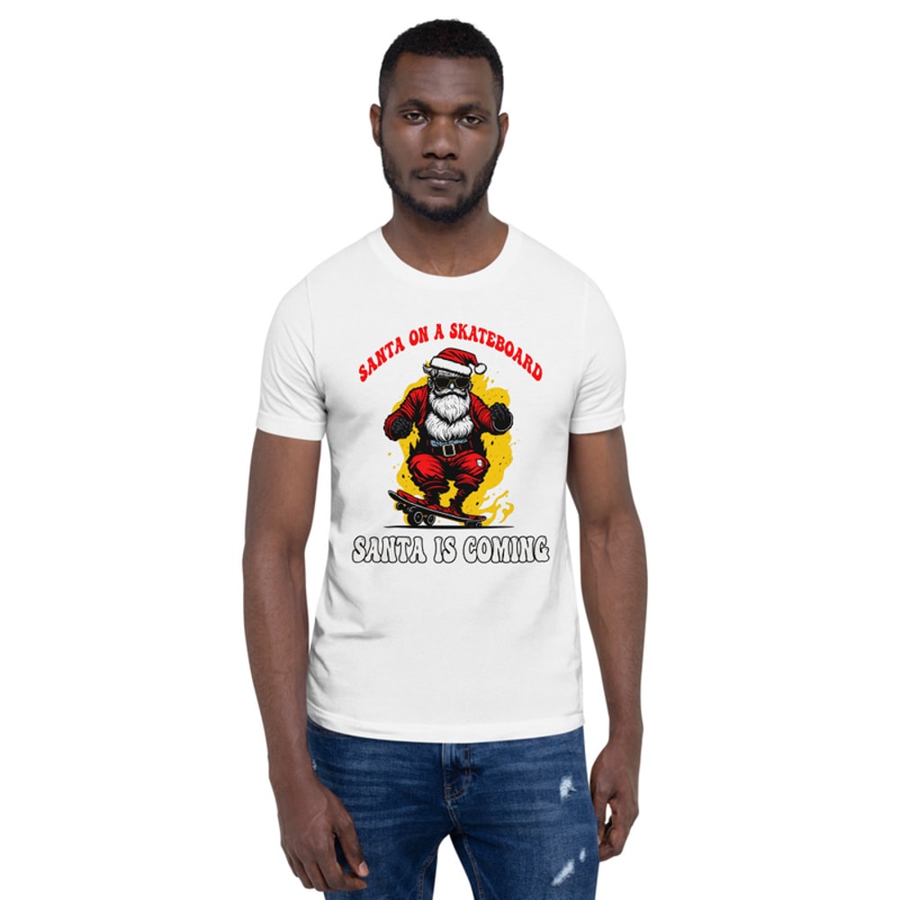 Santa on Skateboard Unisex t-shirt