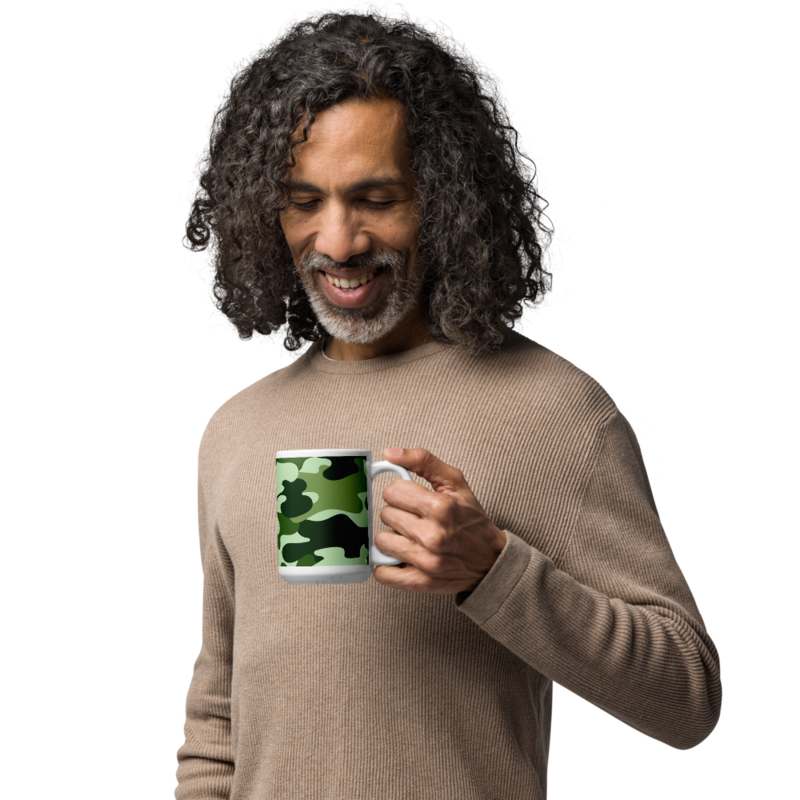 Military Green Camo Pattern Coffee Mug