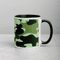 Military Green Camo Pattern Mug with Color Inside