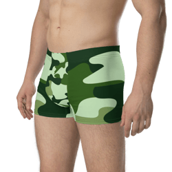 military green camo pattern boxer briefs