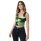 Military Green Camo Pattern Crop Top