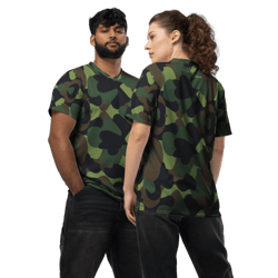 Woodland Military Camo Green Brown Black Pattern Recycled unisex sports jersey