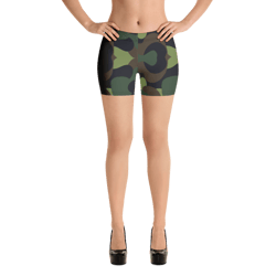 Woodland Military Camo Green Brown Black Pattern Shorts